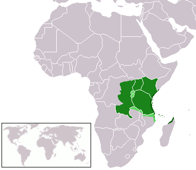 Geographic-administrative extent of Swahili